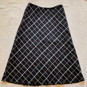 Vintage Talbots Women’s Wool Blend Striped Brown Fully lined A-Line Skirt 12
